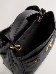 Black Leather Mini Tote Bag - Image 10 of 10