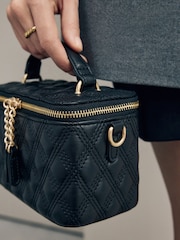 Black Quilted Cross-Body Bag - Image 2 of 10