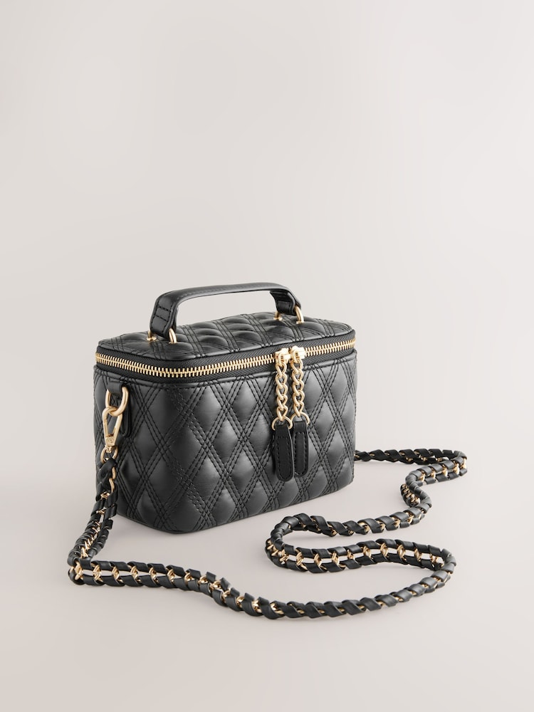 Black Quilted Cross-Body Bag - Image 3 of 10
