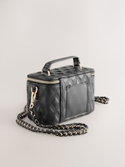 Black Quilted Cross-Body Bag - Image 5 of 10