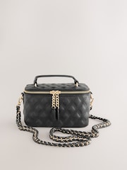 Black Quilted Cross-Body Bag - Image 6 of 10