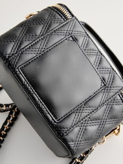 Black Quilted Cross-Body Bag - Image 9 of 10