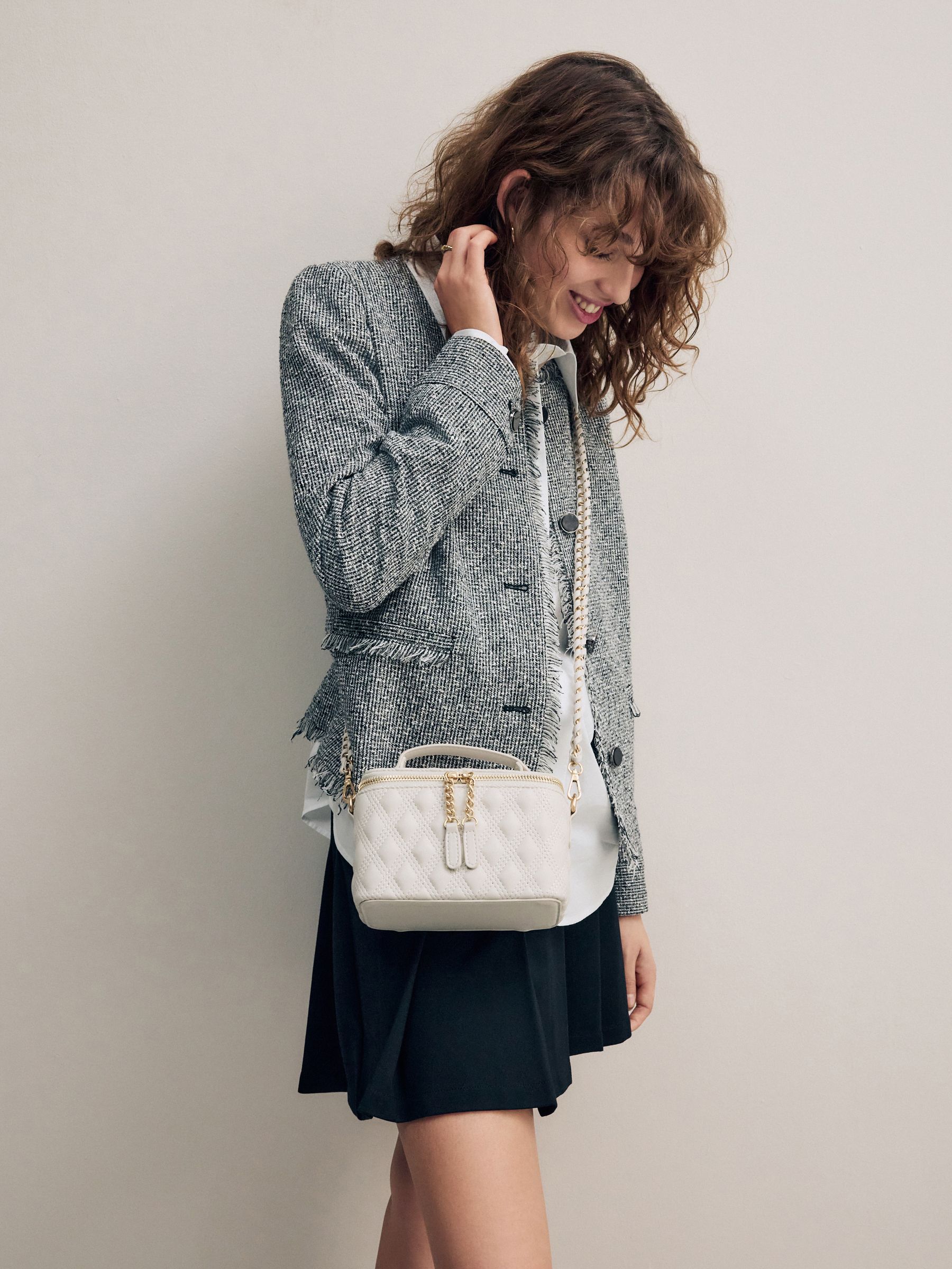Buy Bone Quilted Cross-Body Bag from Next Luxembourg