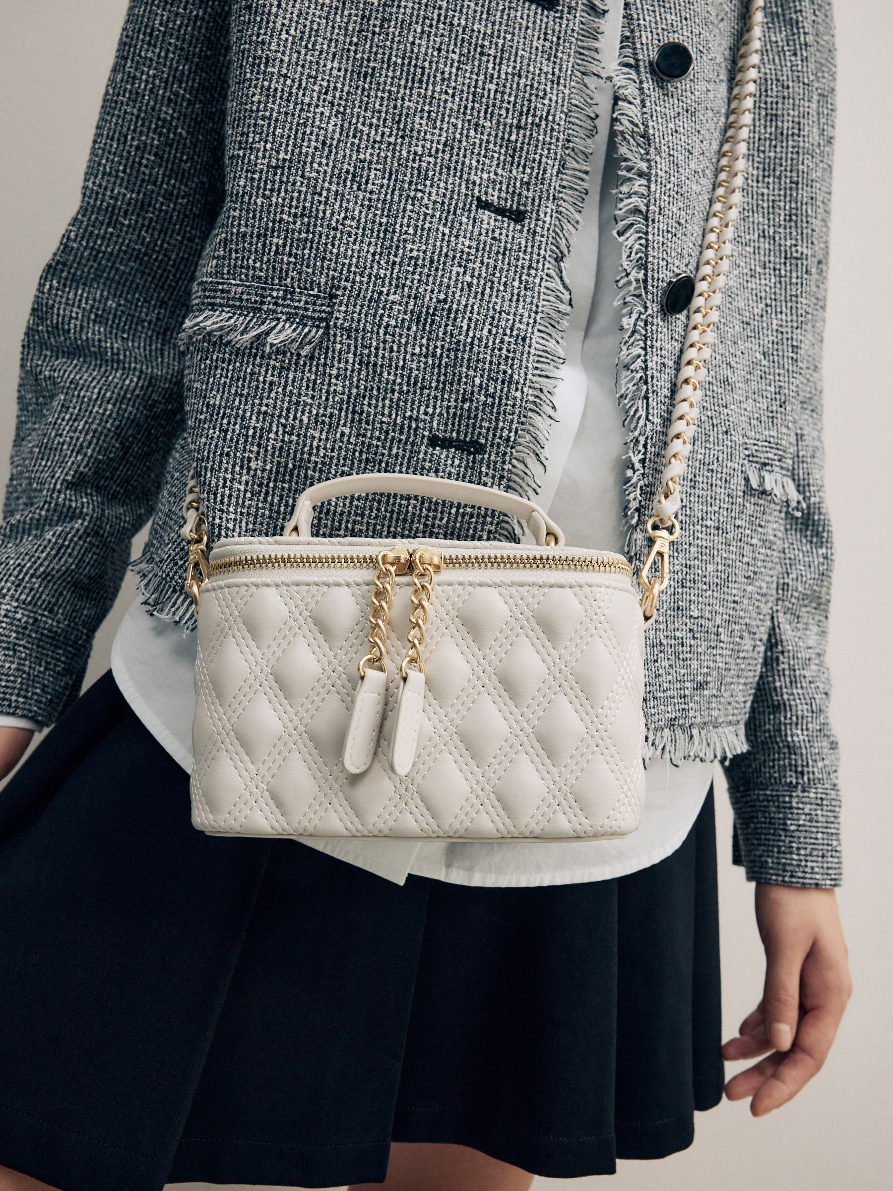 Buy Bone Quilted Cross-Body Bag from the Next UK online shop