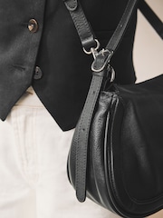 Noir - Sac à bandoulière en cuir Curve - Image 3 of 8
