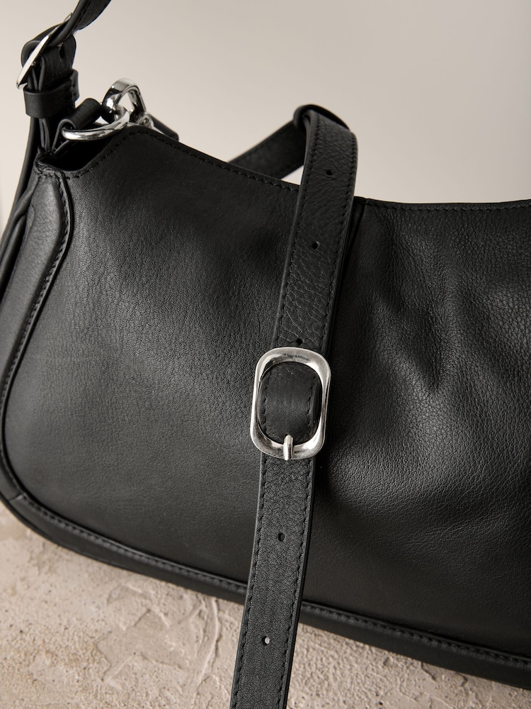 Noir - Sac à bandoulière en cuir Curve - Image 6 of 8