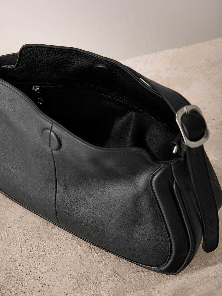 Noir - Sac à bandoulière en cuir Curve - Image 8 of 8