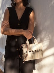 Cream Canvas Hand Held Bag - Image 1 of 10