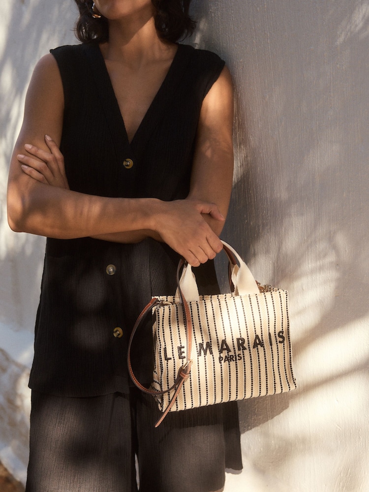 Cream Canvas Hand Held Bag - Image 1 of 10