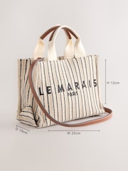Cream Canvas Hand Held Bag - Image 4 of 10