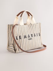 Cream Canvas Hand Held Bag - Image 6 of 10