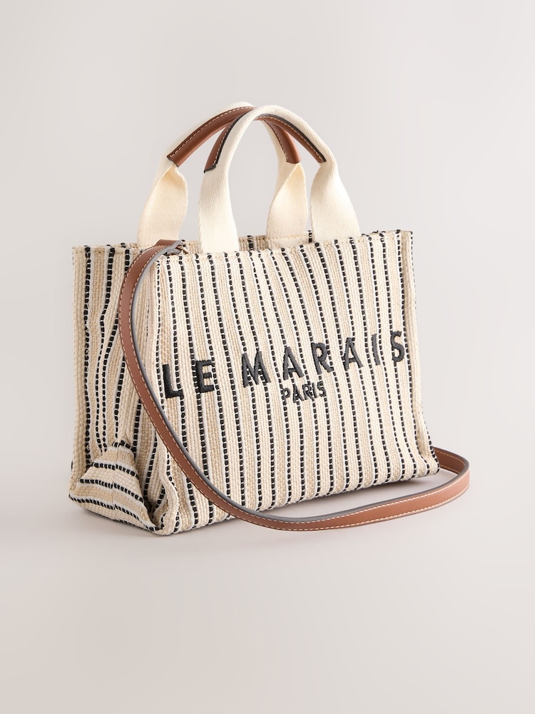 Crème - Canvas handtasje - Image 6 of 10