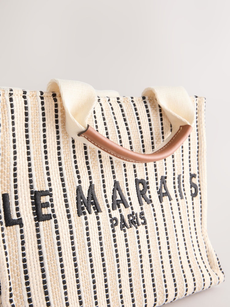 Crème - Canvas handtasje - Image 8 of 10