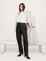 Banana Republic White Luxe Wool-Blend Boat-Neck Top - Image 3 of 4
