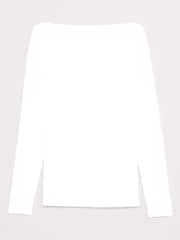Banana Republic White Luxe Wool-Blend Boat-Neck Top - Image 4 of 4