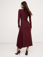 Banana Republic Red Wool-Blend Asymmetric Midi Dress - Image 2 of 5