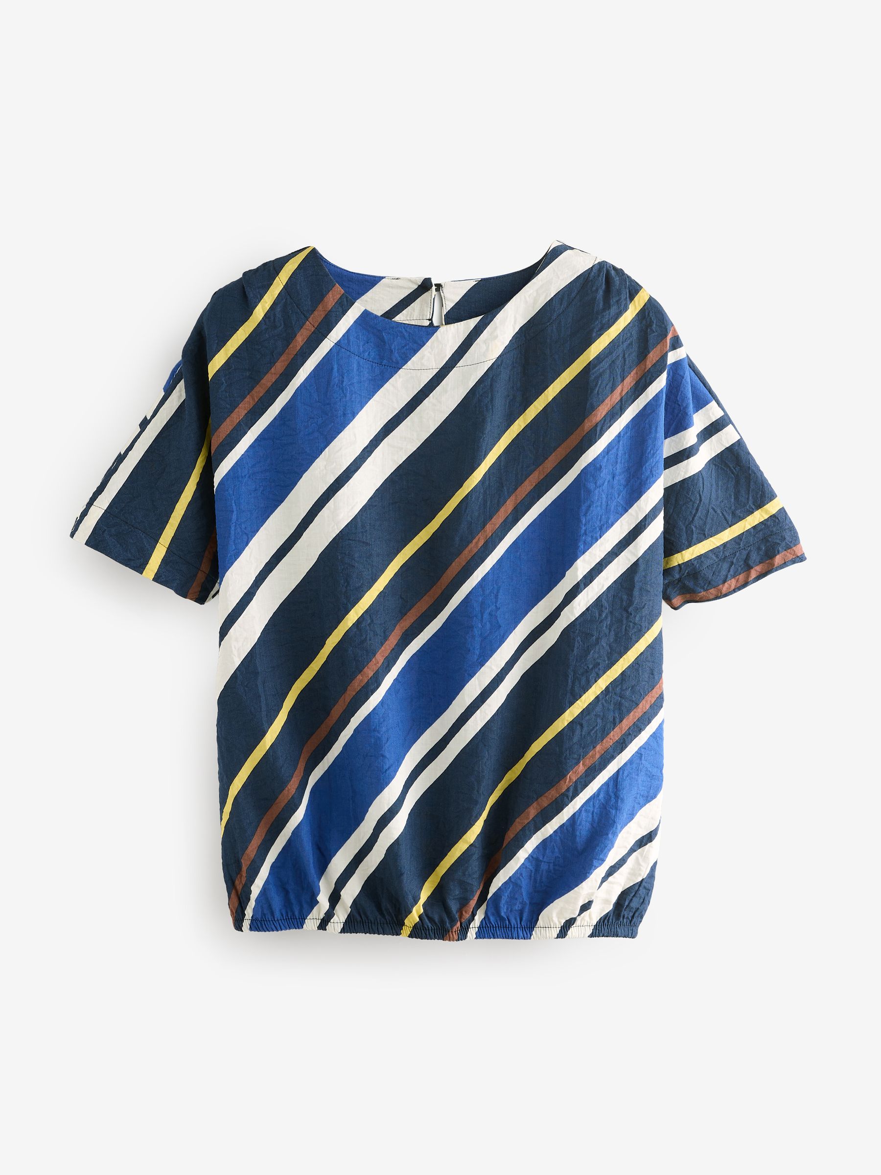 大きな取引 Buy Blue Diagonal Stripe Bubble Hem Boxy T-Shirt from Next USA トップス
