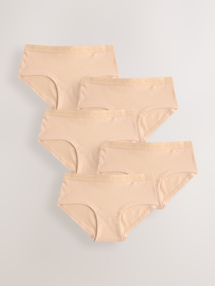 Caramel Nude Hipster Briefs 5 Pack (5-16yrs) - Image 1 of 9