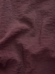 Burgundy Red Short Sleeve Drape Detail Midi Dress - Image 8 of 8