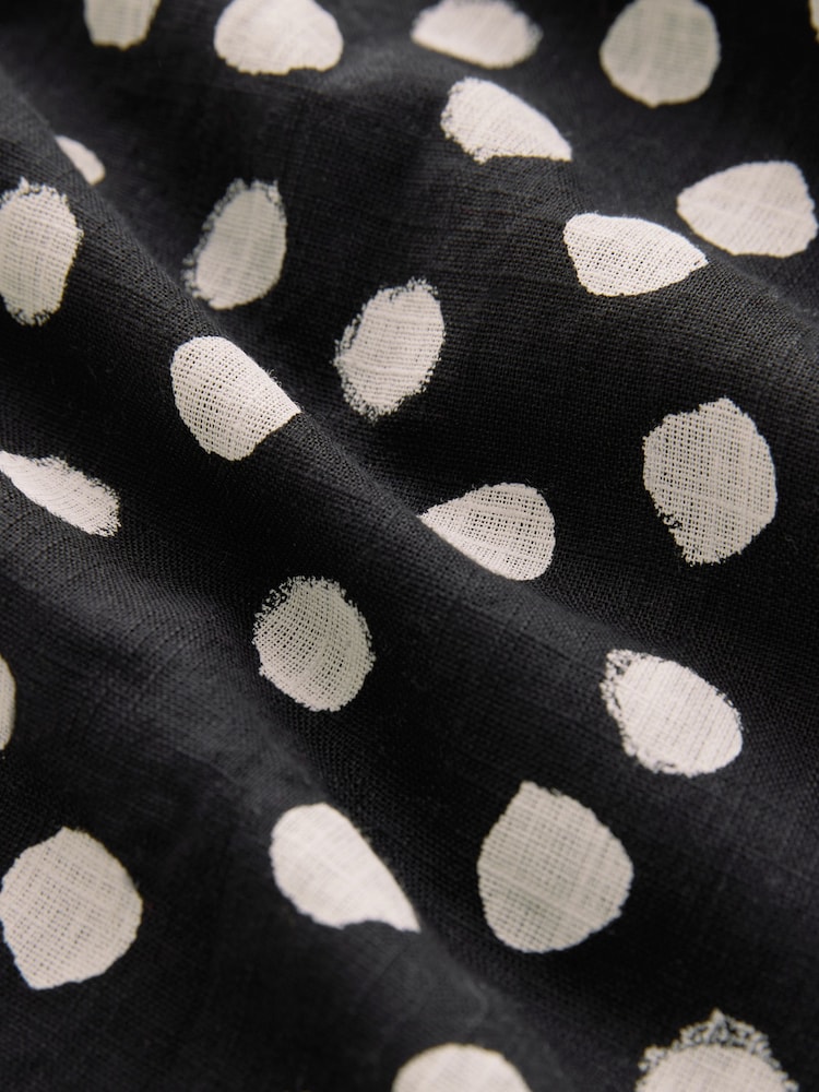 Black and White Spot Strappy Drop Waist Tiered Maxi Dress - Image 7 of 7