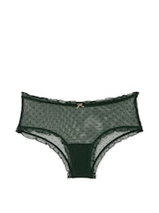 Victoria's Secret Botanical Green Cheeky Dot Mesh Ruffled Knickers - Image 3 of 3