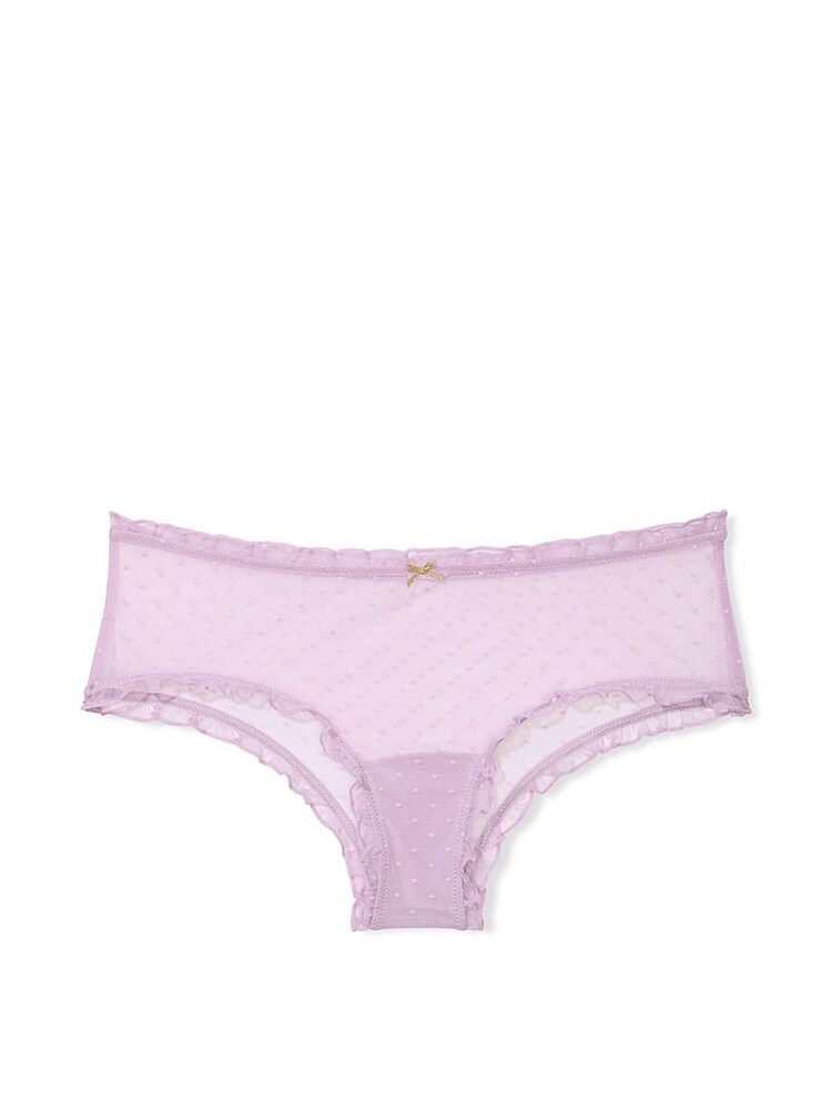 Victoria's Secret Hope Purple Cheeky Dot Mesh Ruffled Knickers - Image 3 of 3