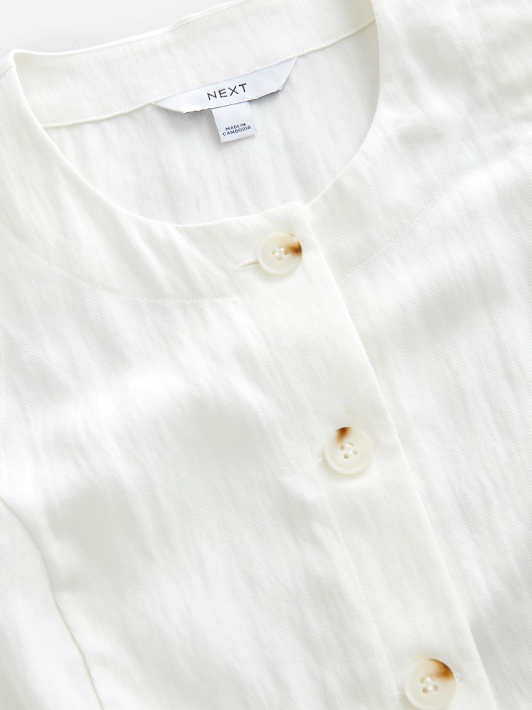Ecru Long Line Sleeveless Waistcoat - Image 7 of 8