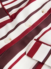 Red/Ecru Stripe Long Line Sleeveless Waistcoat - Image 9 of 9