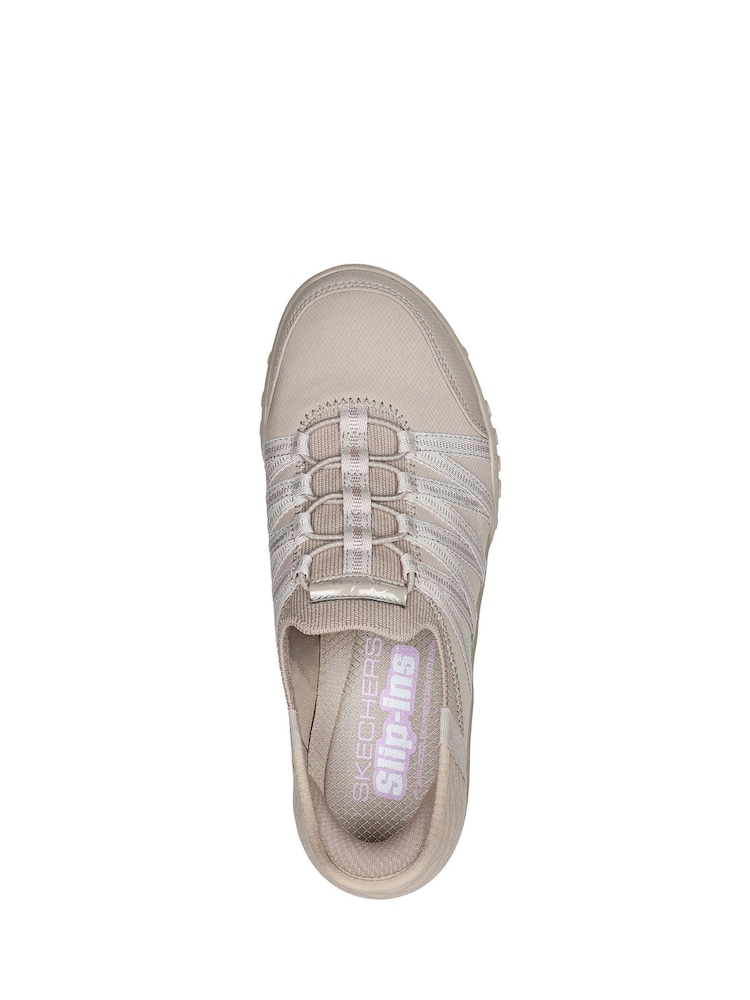 Skechers Brown Breathe Easy Roll Slip In With Me Wide Fit Trainers - Image 3 of 3