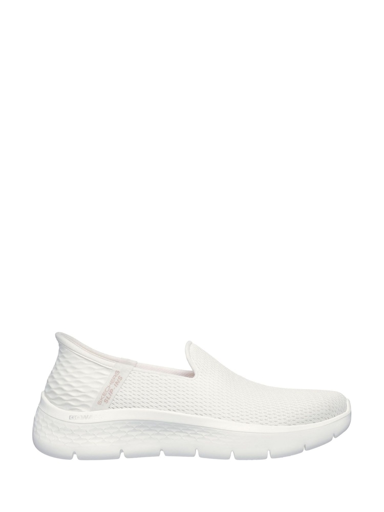 Skechers White Womens Slip Ins Go Walk Flex Trainers - Image 1 of 5