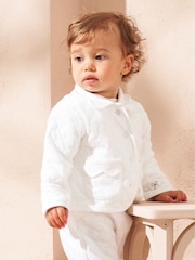 Angel & Rocket White Daphne 3 Piece 100% Cotton Dungarees Set - Image 3 of 3