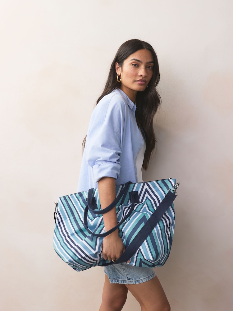 Blue Foldaway Shoulder Bag - Image 1 of 9 Blue Foldaway Shoulder Bag - Image 1 of 9