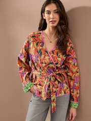 Morris & Co. Green Quilted Reversible Kimono Wrap - Image 1 of 8