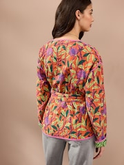 Morris & Co. Green Quilted Reversible Kimono Wrap - Image 3 of 8
