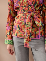 Morris & Co. Green Quilted Reversible Kimono Wrap - Image 5 of 8