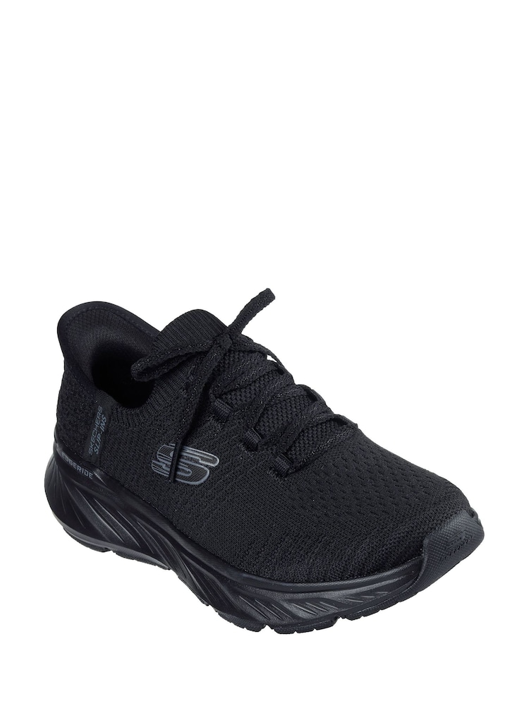 Negro - Zapatillas de corte holgado sin cordones Edgeride de Skechers - Imagen 2 de 3