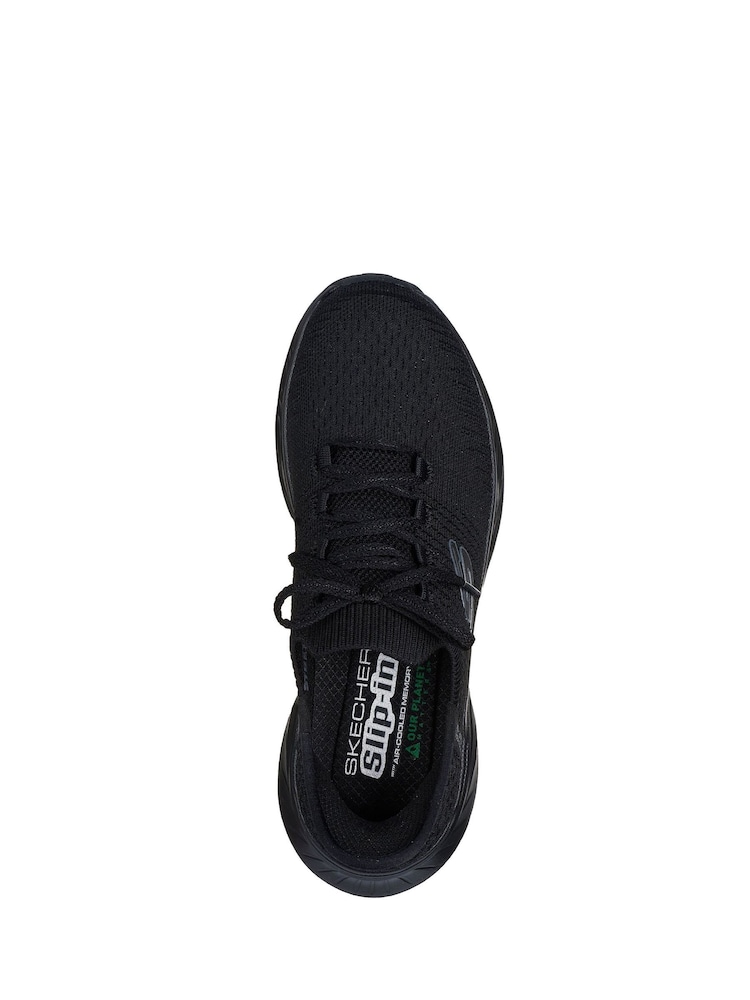 Negro - Zapatillas de corte holgado sin cordones Edgeride de Skechers - Imagen 3 de 3