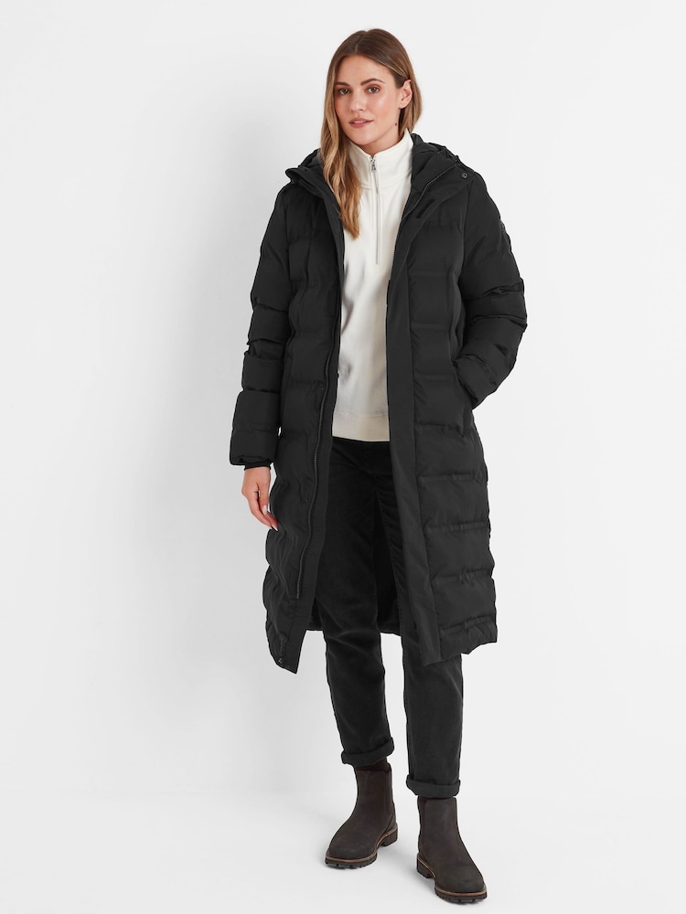 Tog 24 Black Womens Glaston Longline Thermal Parka Hooded Puffer Coat - Image 1 of 7
