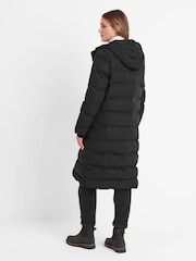 Tog 24 Black Womens Glaston Longline Thermal Parka Hooded Puffer Coat - Image 3 of 7