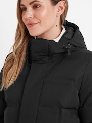 Tog 24 Black Womens Glaston Longline Thermal Parka Hooded Puffer Coat - Image 4 of 7