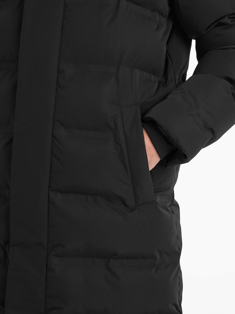Tog 24 Black Womens Glaston Longline Thermal Parka Hooded Puffer Coat - Image 5 of 7