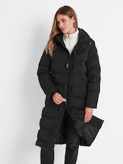 Tog 24 Black Womens Glaston Longline Thermal Parka Hooded Puffer Coat - Image 6 of 7