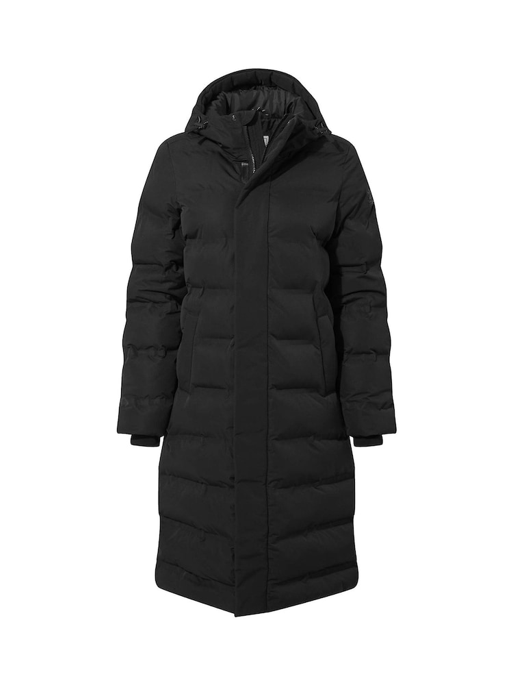 Tog 24 Black Womens Glaston Longline Thermal Parka Hooded Puffer Coat - Image 7 of 7
