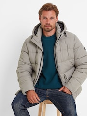 Tog 24 Cream Mens Hooded & Water-Repellent Hamilton Padded Parka - Image 4 of 7