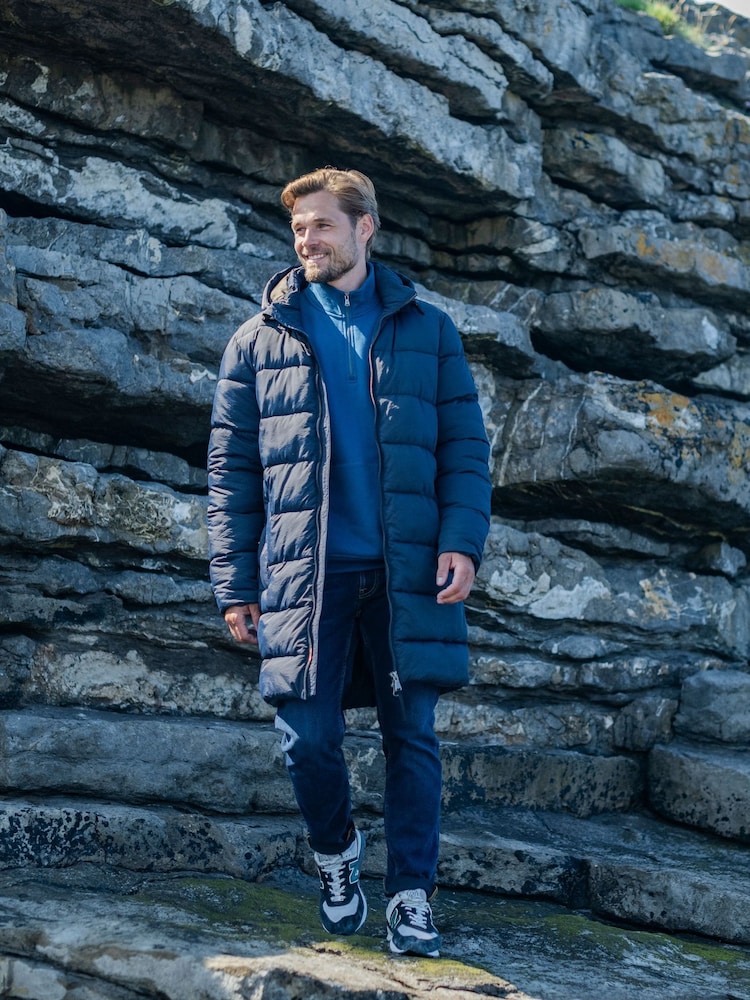 Синий - Tog 24 Mens Radley Padded Long Hooded And Water-Repellent Coats - Image 1 of 8 Синий - Tog 24 Mens Radley Padded Long Hooded And Water-Repellent Coats - Image 1 of 8