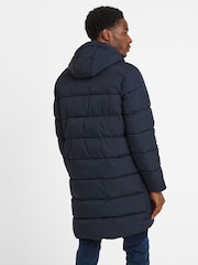 Tog 24 Blue Mens Radley Padded Long Hooded And Water-Repellent Coats - Image 4 of 8