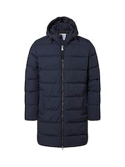 Tog 24 Blue Mens Radley Padded Long Hooded And Water-Repellent Coats - Image 8 of 8