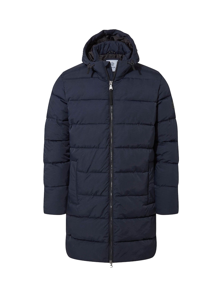 Синий - Tog 24 Mens Radley Padded Long Hooded And Water-Repellent Coats - Image 8 of 8 Синий - Tog 24 Mens Radley Padded Long Hooded And Water-Repellent Coats - Image 8 of 8