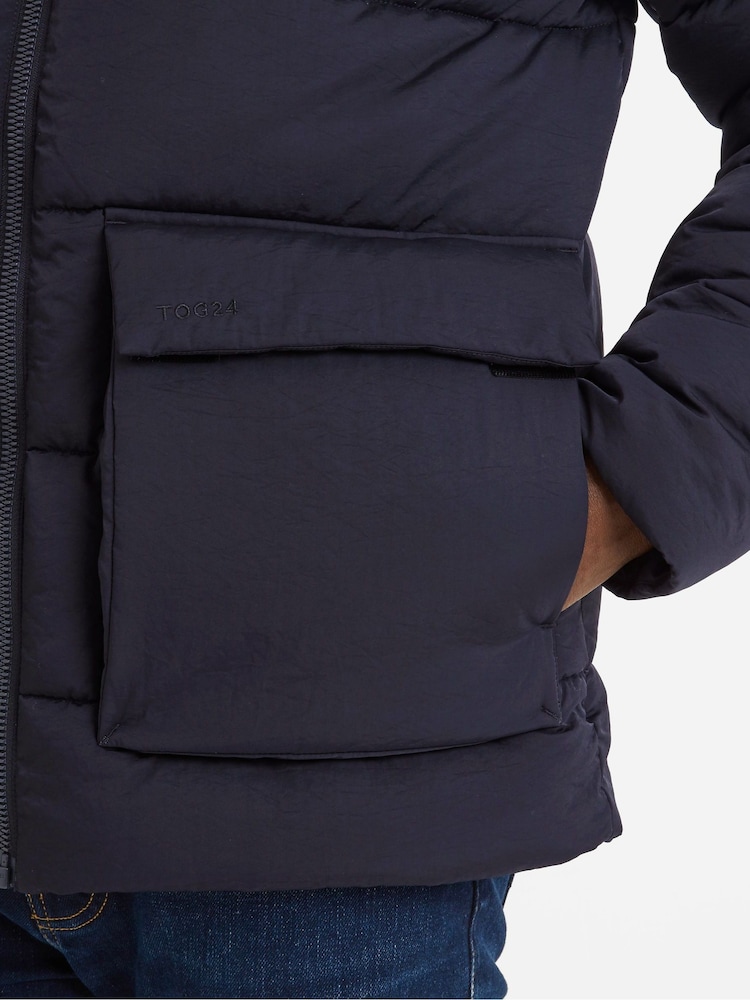 Tog 24 Black Mens Hooded & Water-Repellent Hamilton Padded Parka - Image 5 of 5