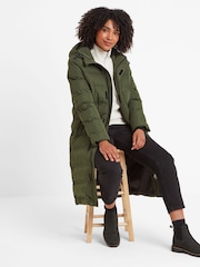 Tog 24 Green Womens Glaston Longline Thermal Parka Hooded Puffer Coat - Image 4 of 8